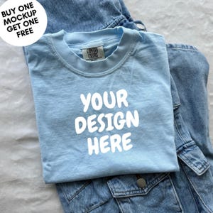 C1717 Chambray Mockup Flat lay Tshirt Mockup Comfort Colors Mockup c1717 Chambray Mockups Comfort Colors 1717 Blue Mockup T-shirt Flat Lay