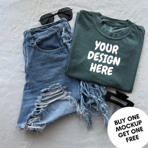 C1717 Blue Spruce Mockup Flat lay Tshirt Mockup Comfort Colors Mockup c1717 Blue Spruce Mockup Comfort Colors 1717 Blue Spruce T-shirt Flat