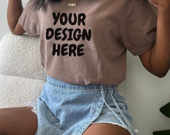 C1717 Espresso Model Mockup Tshirt Mockup Comfort Farben Mockup cc1717 Espresso Lifestyle Mockup Komfort Farben 1717 Espresso Shirt
