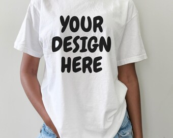 C1717 White Tshirt Mockup Comfort Colors Real Model Mockup cc1717 White Lifestyle Mockup Minimalist Comfort Color 1717 Trendy T-shirt Mockup