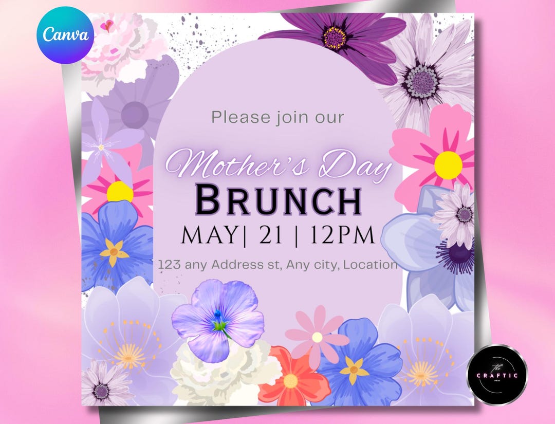 Mothers Day Brunch Flyer Template Brunch Invitation Template Lunch ...