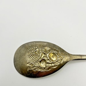 Vintage England EPNS England Silver Plated Repousse Berry Serving Spoon 2431