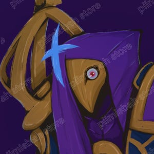 Dark Cosmic Jhin League of Legends Fanart druckbare Kunst