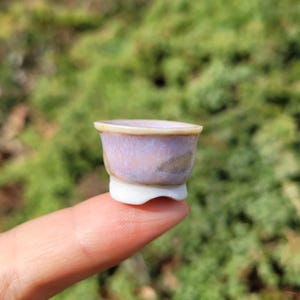 Handmade Miniature Planter/Bonsai Pot - 7/8"x7/8"x1/2"- Pink - Pottery/Ceramics