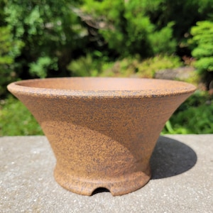 Handmade Pottery/Ceramics Bonsai Pot - Cascade - Unglazed - 7 1/2"x7 1/2"x4"