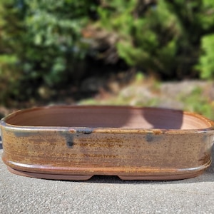 High-fired - 11 3/4"x8 1/2"x1 3/4" (30x22x4.5cm) - Rectangular - Bonsai Pot - Handmade Pottery