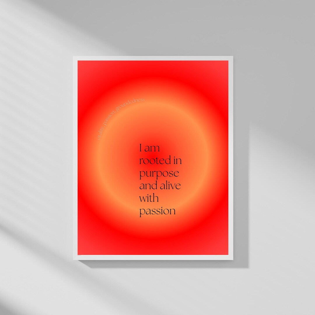 Rooted In Purpose I Am Rooted in Purpose | Self-affirmation Wall Art | Red Neon Aura ...