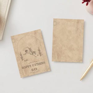 Western Cowboy Father's Day Card – Rustic Printable PDF – Vintage Rodeo Dad Card – Instant Download