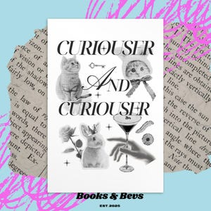 Alice nel Paese delle Meraviglie Curiouser and Curiouser Biglietto di auguri estetico vuoto regalo
