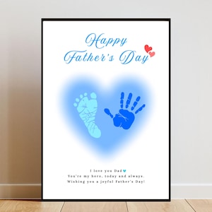 Vatertagsgeschenk - DIY Handabdruck Karte & Poster, A4 Letter 8x10, Vatertagsgeschenk, Andenken Kunst, einfaches Basteln für Kinder