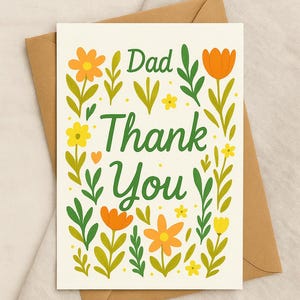 Father&#39;s Day Card Printable - Instant Download PDF - Digital Card for Dad - Last Minute Father&#39;s Day Gift Idea
