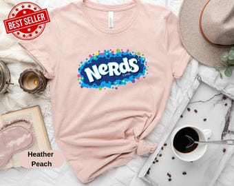 Nerds Candy T-Shirt Funny Retro Sweet Graphic Tee for Kids & Adults Cute Treat Lover Gift