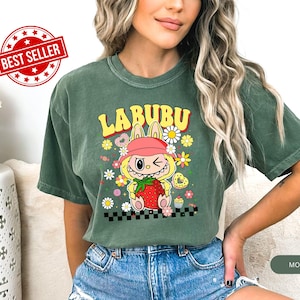 Comfort Colors ,Labubu Shirt Cute Cartoon T-Shirt Aesthetic Kawaii Tee Soft Graphic Tee Gift for Her Trendy Custom Design