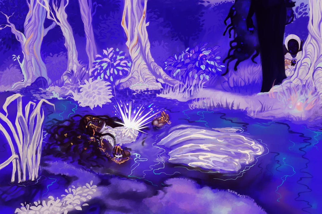 Zora as Ophelia | Ethereal Black Woman Fine Art Print | Purple ...
