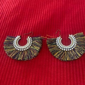 multicolor earrings with stones