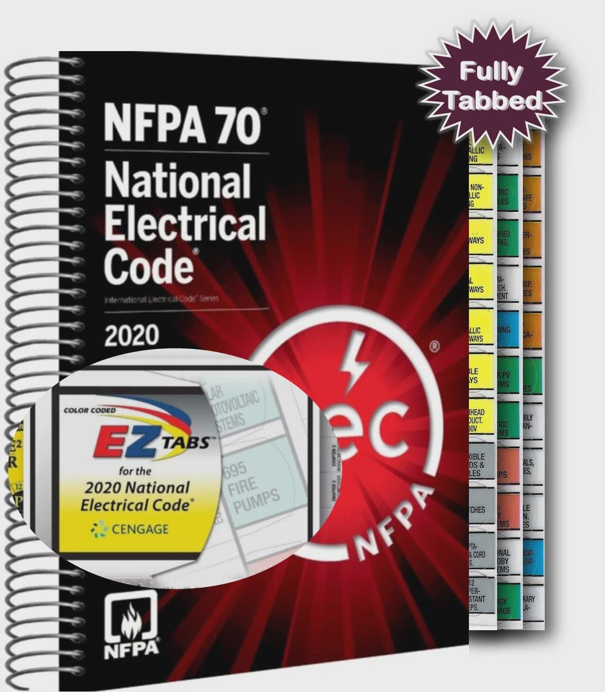 Fully Tabbed with Color Coded Index Tabs: NFPA 70 NEC 2020 Spiralbound