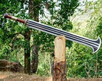 Handmade Konda Ikakalaka Sword: 5160 Carbon Steel Hunting Knife, Gift For Him, Christmas Gift, For Father, Anniversary Gifts, Best for men