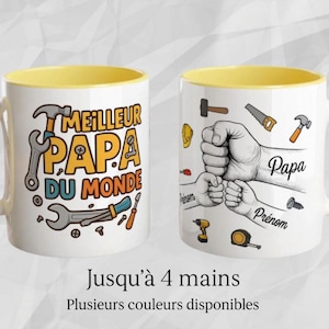 Tazza personalizzata per la festa del papà per tuttofare - Regalo per la festa del papà - Fino a 4 nomi di bambini - Tazza con attrezzi - Regalo originale per papà