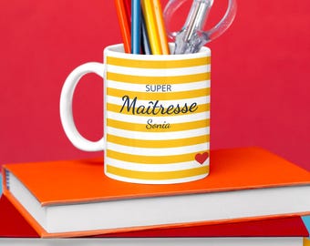 Personalized teacher mug – End of school year gift – Super teacher mug – Original gift idea – Atsem, nanny, teacher