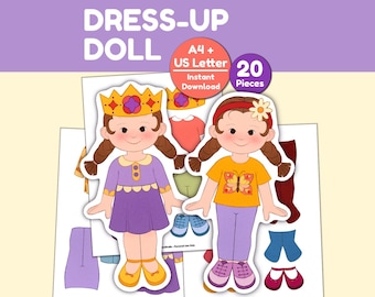 Printable Paper Doll, Paper Dolls Dress Up, Toddler Activities Printable, Quiet Book Pages, Preschool Fine Motor Skills, Kids Paper Crafts