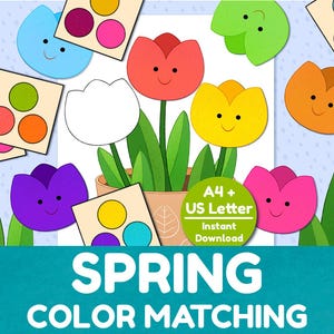 Spring Busy Book, Toddler Busy Board, Pattern Matching Activity, Color Sequencing, Toddler Learning Binder, Toddler Match Game