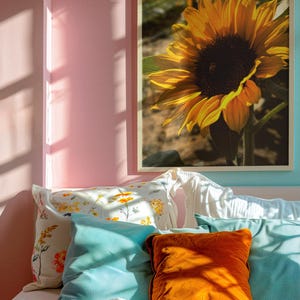 Sunflower Wall Art – Digital Download – Bright Yellow Flower Photography for Home Decor, Botanical Print