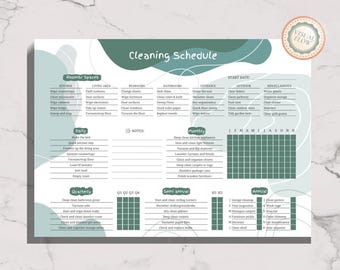 Cleaning Schedule Printable – A3 Household Planner – Room-Based Cleaning Checklist – Pre-filled & Blank Versions – Instant Download