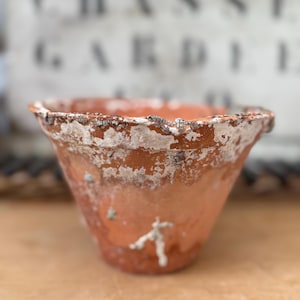 Antique French Resin Pot 5 Inch Terracotta Pine Tapping Jar Rustic Farmhouse Decor