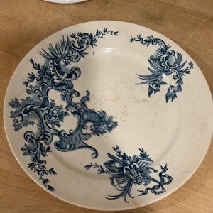 Antique Boch Frères Keramis Plate: French Blue Transferware