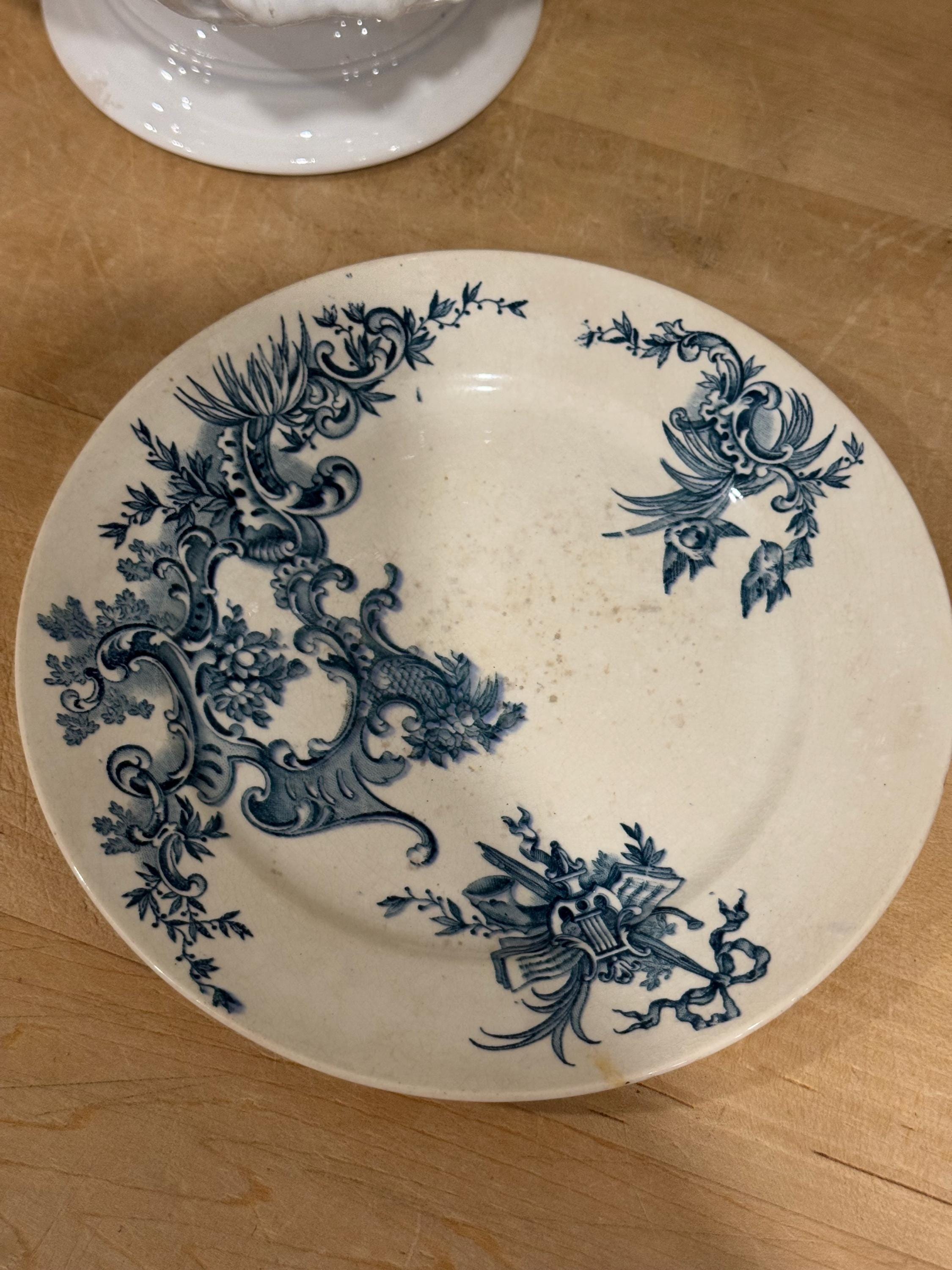 antique Keramis B.F. Boch Plate アンティーク プレート Set of 2