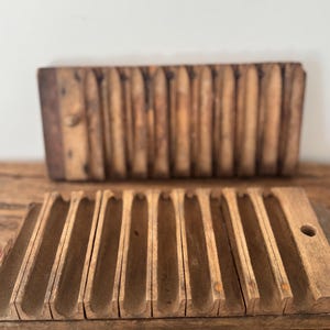 Antique DUREX Wooden Cigar Mold | Early 1900s Tobacco Mold | Industrial Wood Decor | Primitive Shelf Styling Object image 2