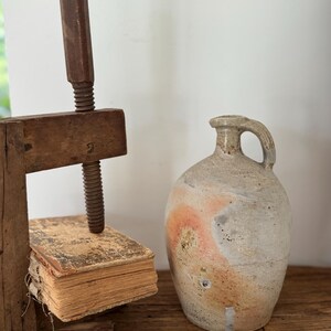 Antique French oil jug antique stoneware French oil pitcher vintage French oil jug vintage French pottery vintage French stoneware