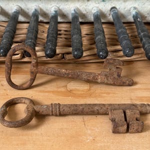 Antique French Chateau Keys French Cast Iron Skeleton Key French vintage skeleton key French antiques Antique keys French Keys