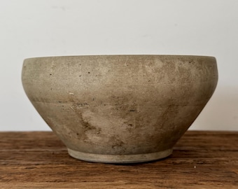 Antique French Stoneware Bowl –  Beige stoneware, Marked No. 2 – Rustic Farmhouse Pottery