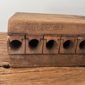 Antique DUREX Wooden Cigar Mold | Early 1900s Tobacco Mold | Industrial Wood Decor | Primitive Shelf Styling Object image 7