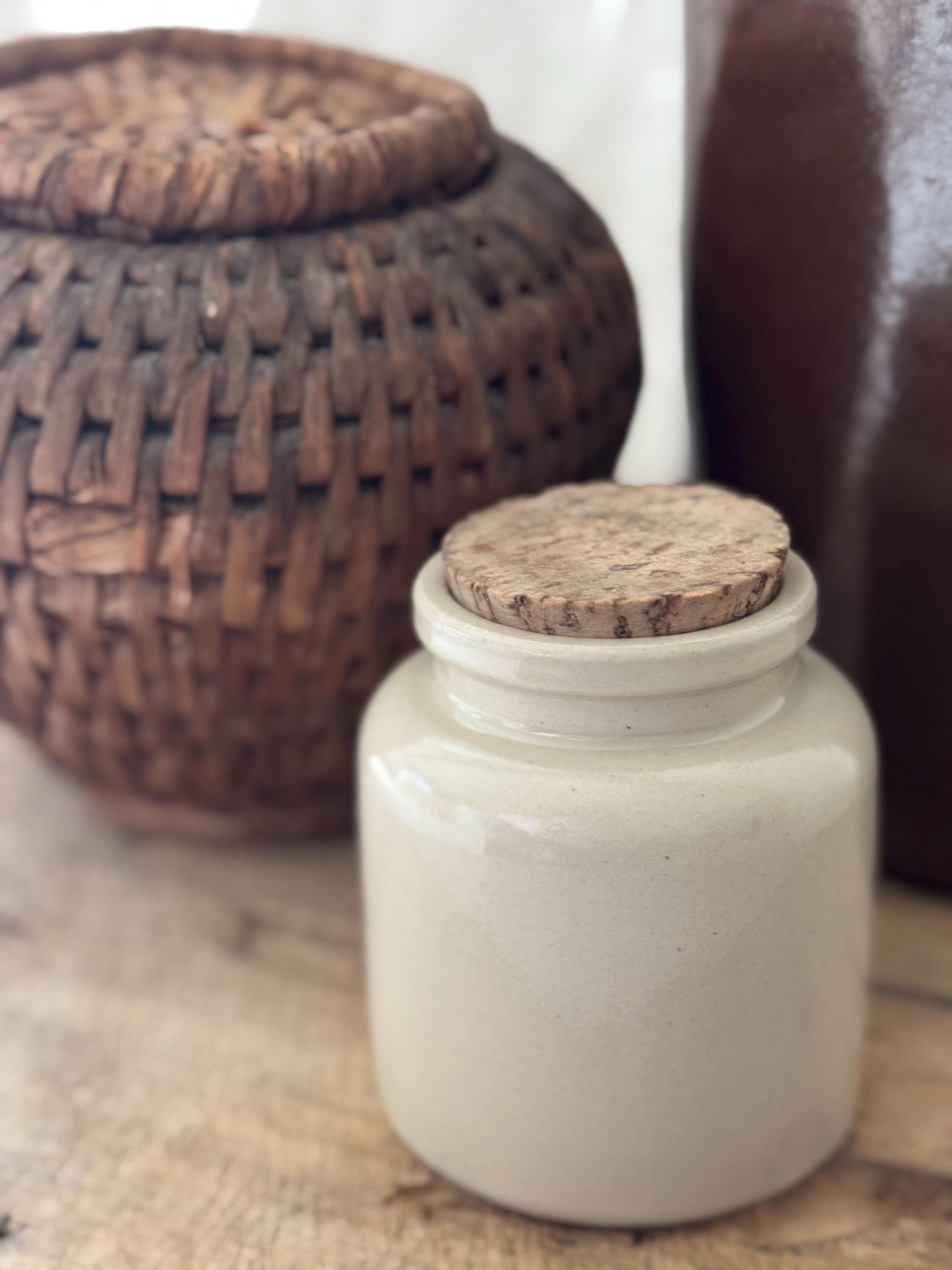 6 anciens pots en gres avec bouchon liège | Selency