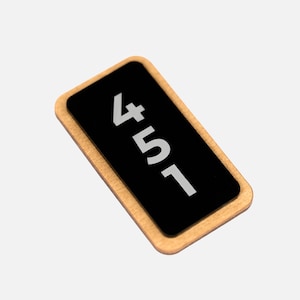 Custom Vertical Room Number Sign for Hotels or Offices, Personalized Acrylic and Wood Door Plaque for Suites, Apartments or Guest Rooms