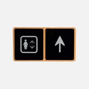 Elevator Direction Sign, Acrylic and Wood Plaque, Custom Hotel Sign, Navigation or Apartment Door Sign