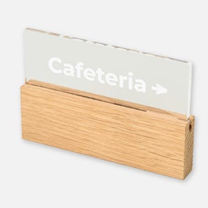 Letrero de puerta moderno con orientación, placa direccional de acrílico y madera para cafetería, restaurante, hotel, oficina o apartamento.