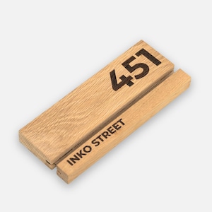 Modern Wood Door Number Sign, Custom Engraved Address Plaque, Personalized Apartment or Hotel Number Plate