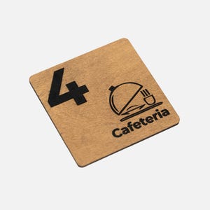 Letrero para puerta de cafetería, placa de madera personalizada para pared, etiqueta para piso de hotel o negocio