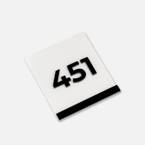Modern Acrylic Room Number Sign, Custom Door Plaque for Hotels or Apartments, Minimalist Door Sign with Black Numbers