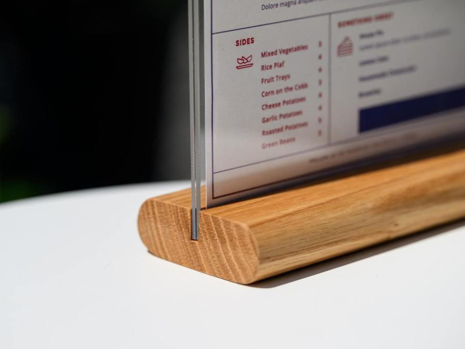 Portamenús de acrílico con base de roble, expositor de mesa - Etsy México
