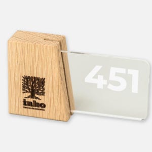 Modern Acrylic and Wood Room Number Sign, Custom Hotel or Apartment Door Plaque, Minimalist Door Number Plate for Suites or Home Use