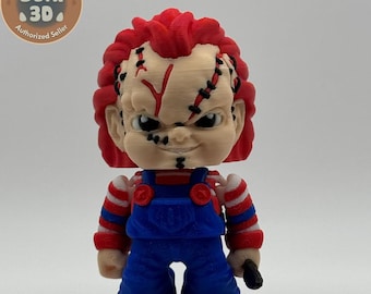 3D Printed Flexi Chucky Figurine – Articulated Horror Doll, Halloween Toy