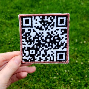 Custom QR Embroidered Square Patch 3&quot;