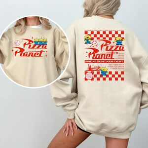 Pizza Planet Sweatshirt, Disney Aliens Toy Story Hoodie image 1