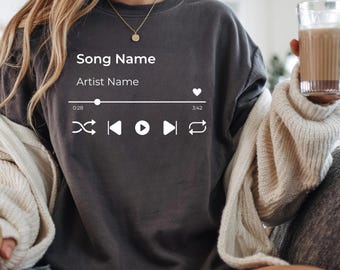Custom Song Name Shirt, Personalized Comfort Colors Tee, Music Gift Top