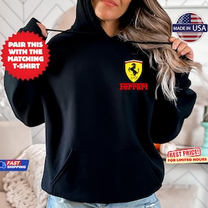 Ferrari Formula 1 Hoodie - Classic Logo, Racing Team Sweatshirt, Motorsport Gift | Driver Apparel For Men, Women | F1 Fan Gift