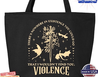 Fourth Wing Tote Bag | Xaden Riorson Quote, Dragon Rider Canvas Book Bag